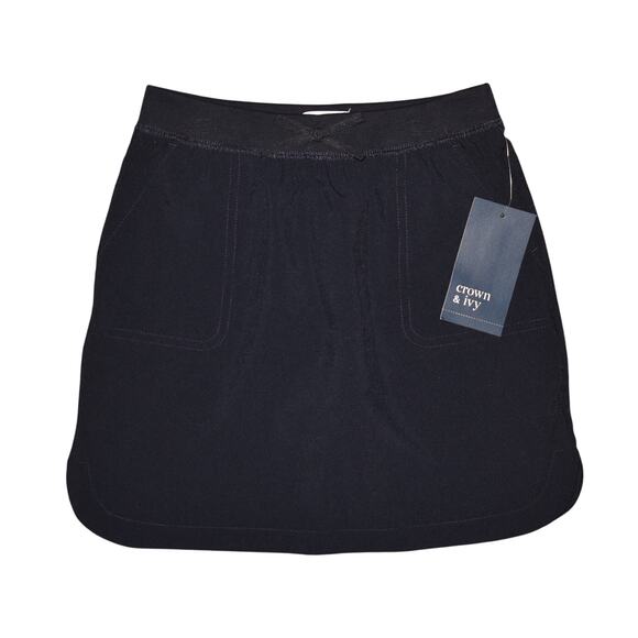 CROWN & IVY NEW $32 Navy Stretch Waist Pull-On Skirt Skort Girl's 6X - Picture 1 of 3